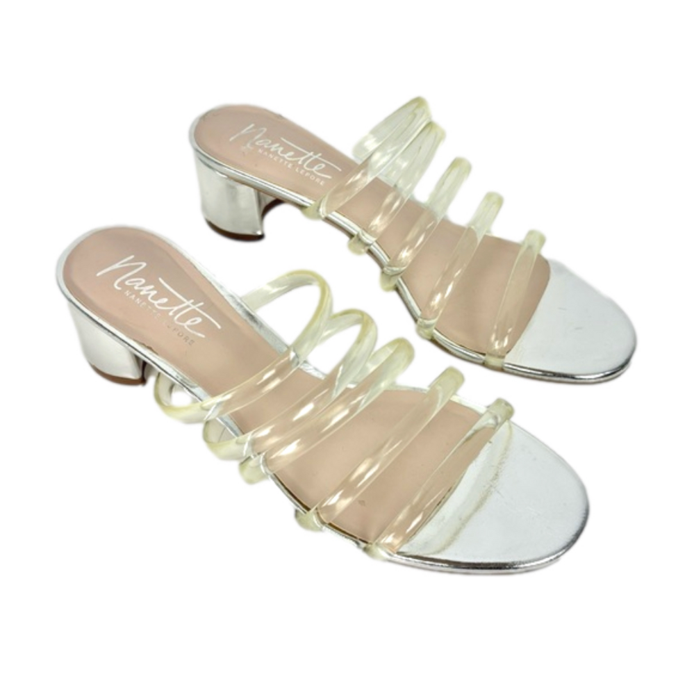 Nanette Lepore silver Dixie sandals